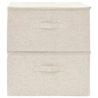 Vidaxl opbergboxen 2 st 43x34x23 cm stof crèmekleurig