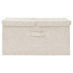 Vidaxl opbergbox 50x30x25 cm stof crèmekleurig