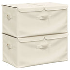 Vidaxl opbergboxen 2 st 50x30x25 cm stof crèmekleurig