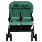 Vidaxl tweelingkinderwagen staal groen