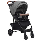 Vidaxl kinderwagen 3-in-1 staal lichtgrijs