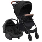 Vidaxl kinderwagen 3-in-1 staal antracietkleurig
