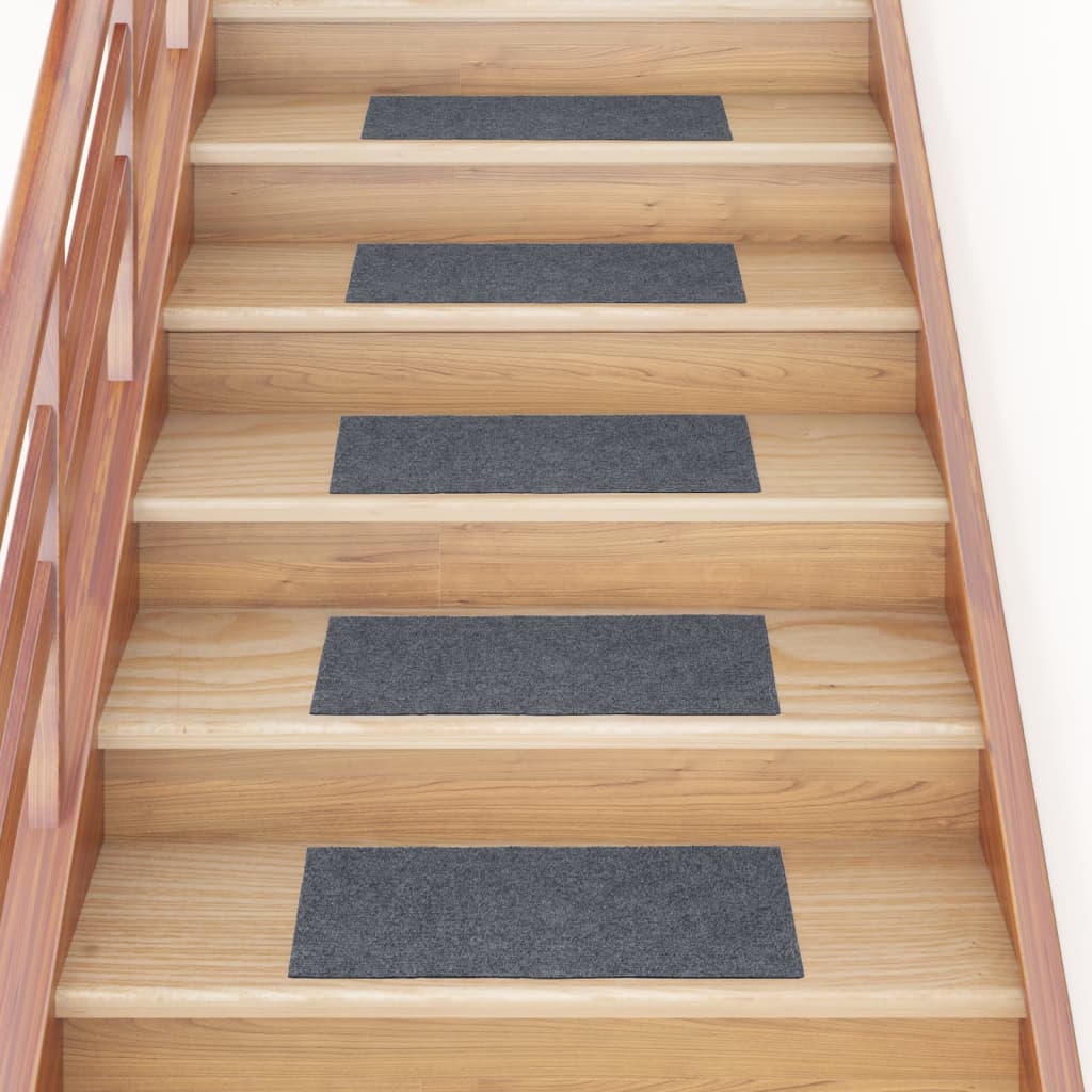 Vidaxl trapmatten zelfklevend 15 stuks 60x25 cm lichtgrijs rechthoekig