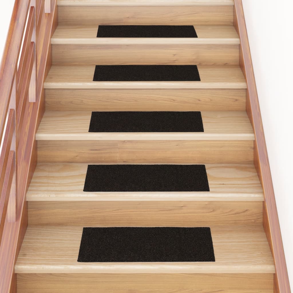 Vidaxl trapmatten zelfklevend 15 stuks 60x25 cm donkerbruin rechthoekig