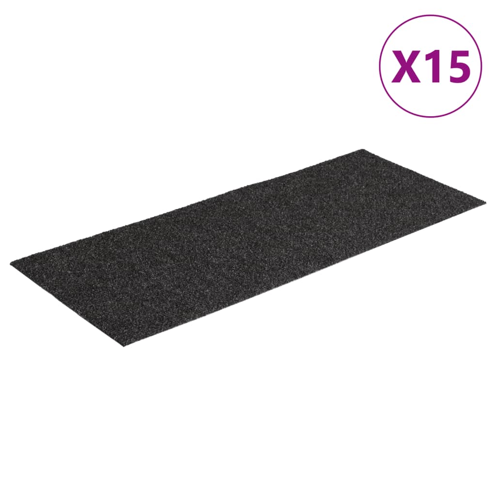 Vidaxl trapmatten zelfklevend 15 stuks 60x25 cm antraciet rechthoekig