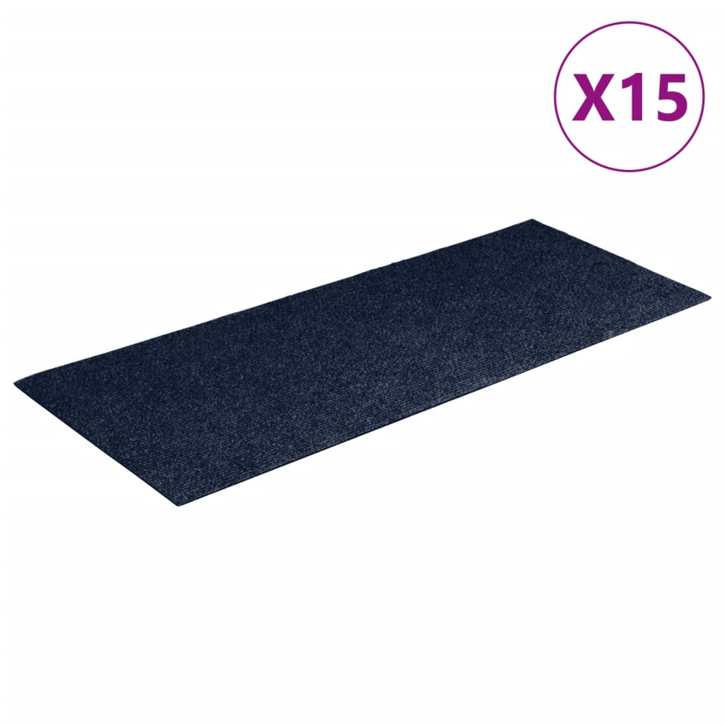 Vidaxl trapmatten zelfklevend 15 stuks 60x25 cm marineblauw rechthoekig