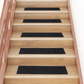 Vidaxl trapmatten zelfklevend 15 stuks 76x20 cm zwart rechthoekig