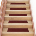 Vidaxl trapmatten zelfklevend 15 stuks 76x20 cm bordeaux rood rechthoekig