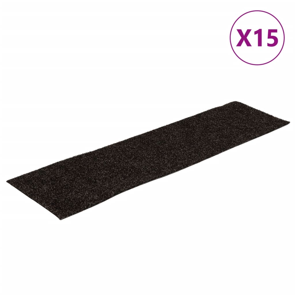 Vidaxl trapmatten zelfklevend 15 stuks 76x20 cm bruin rechthoekig