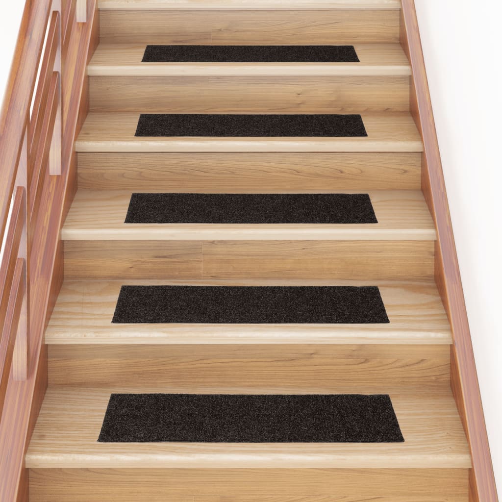 Vidaxl trapmatten zelfklevend 15 stuks 76x20 cm bruin rechthoekig