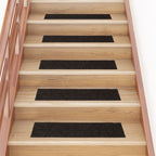 Vidaxl trapmatten zelfklevend 15 stuks 76x20 cm bruin rechthoekig
