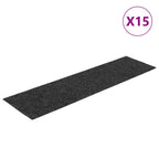 Vidaxl trapmatten zelfklevend 15 stuks 76x20 cm antraciet rechthoekig