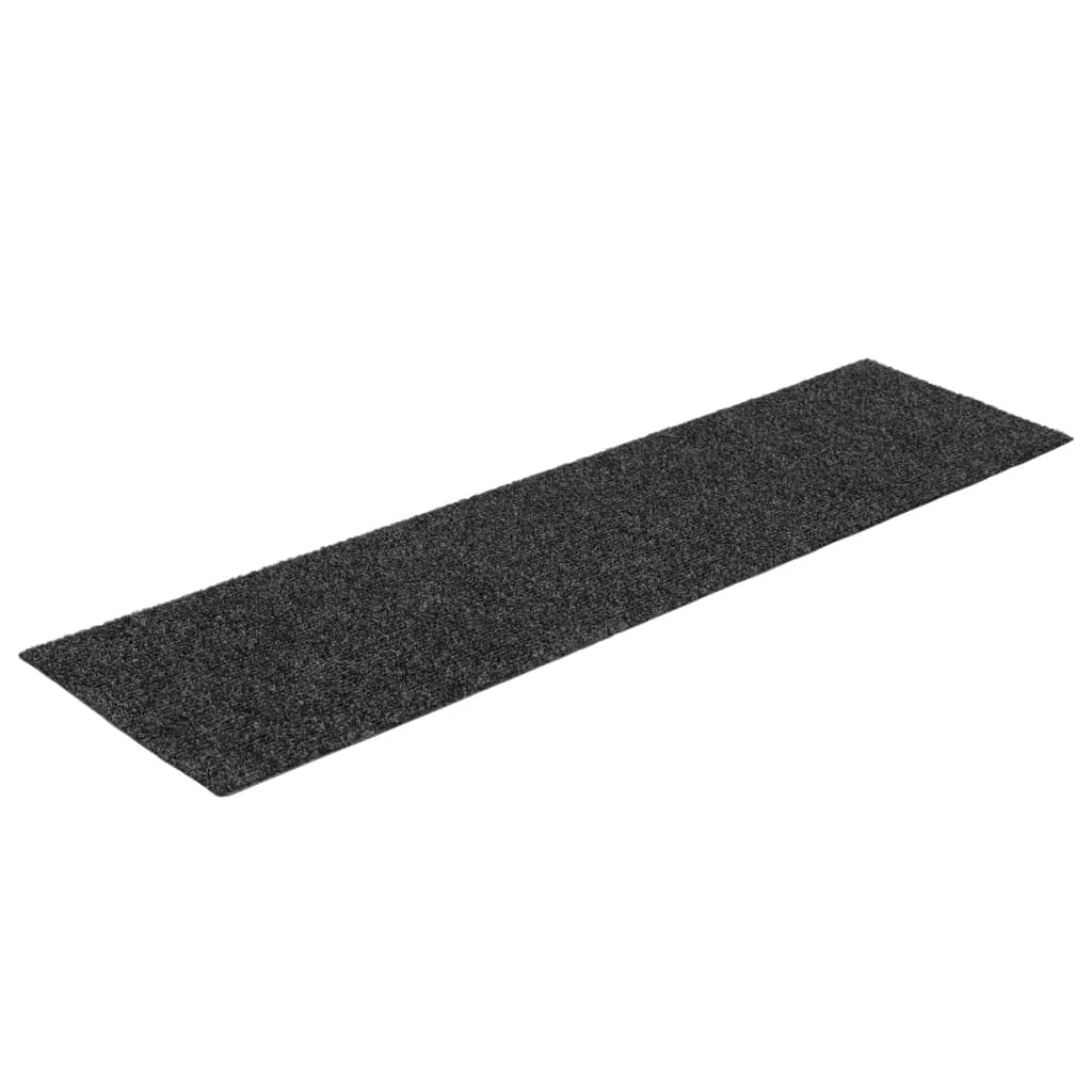 Vidaxl trapmatten zelfklevend 15 stuks 76x20 cm antraciet rechthoekig