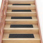 Vidaxl trapmatten zelfklevend 15 stuks 76x20 cm antraciet rechthoekig