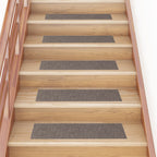 Vidaxl trapmatten zelfklevend 15 stuks 76x20 cm beige rechthoekig
