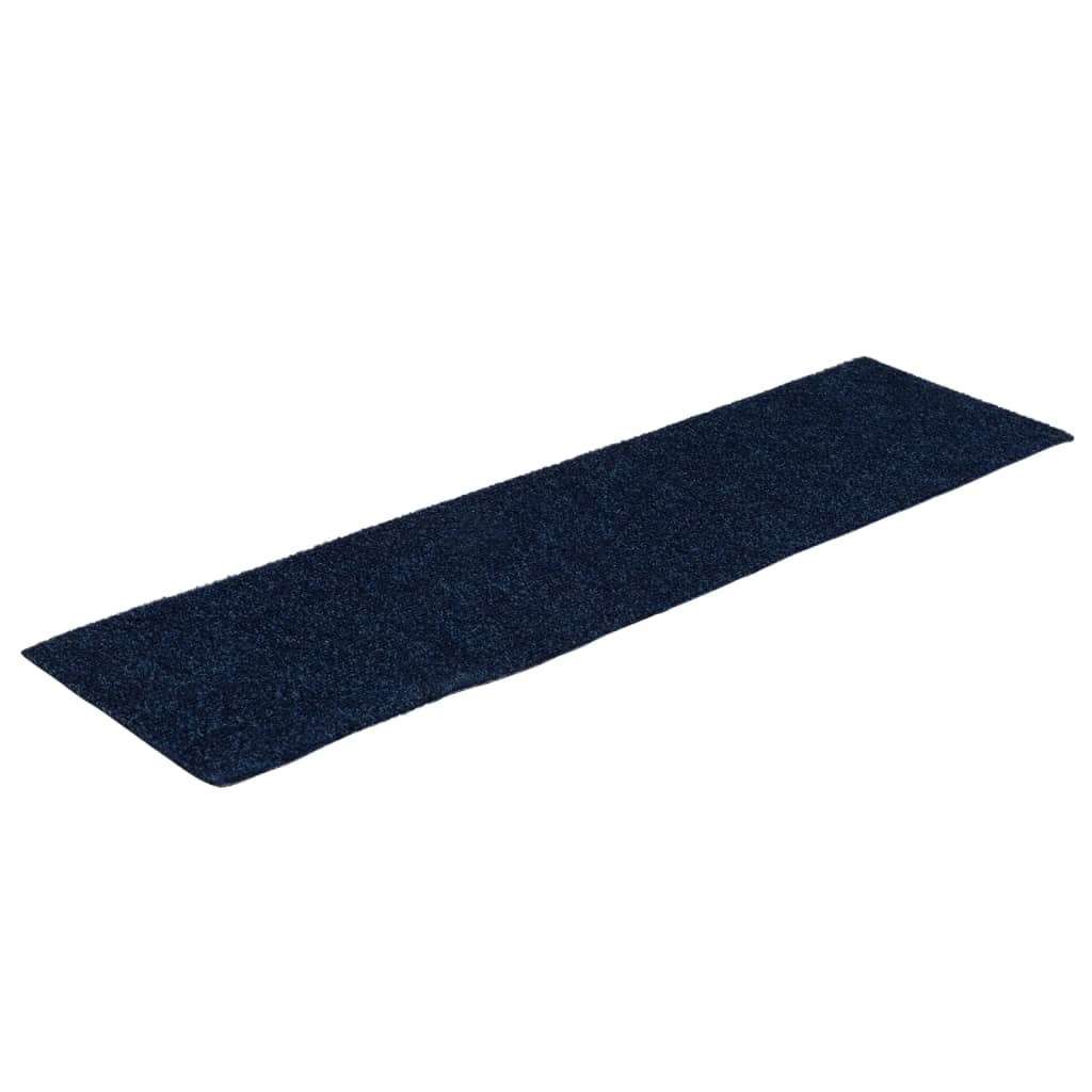 Vidaxl trapmatten zelfklevend 15 stuks 76x20 cm rechthoekig marineblauw