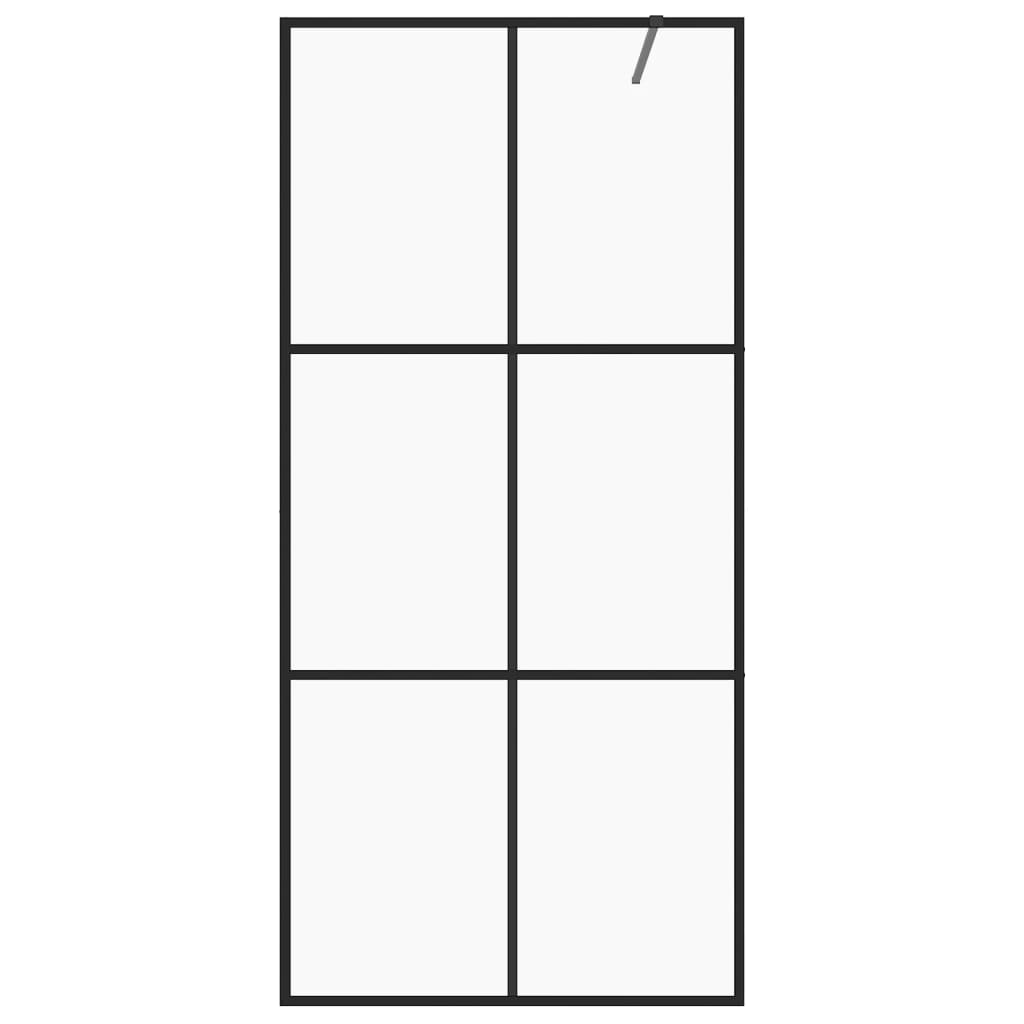 Vidaxl inloopdouchewand 80x195 cm esg-glas transparant en zwart