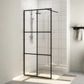 Vidaxl inloopdouchewand 80x195 cm esg-glas transparant en zwart