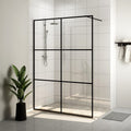 VidaXL Inloopdouchewand 140x195 cm ESG-glas transparant en zwart
