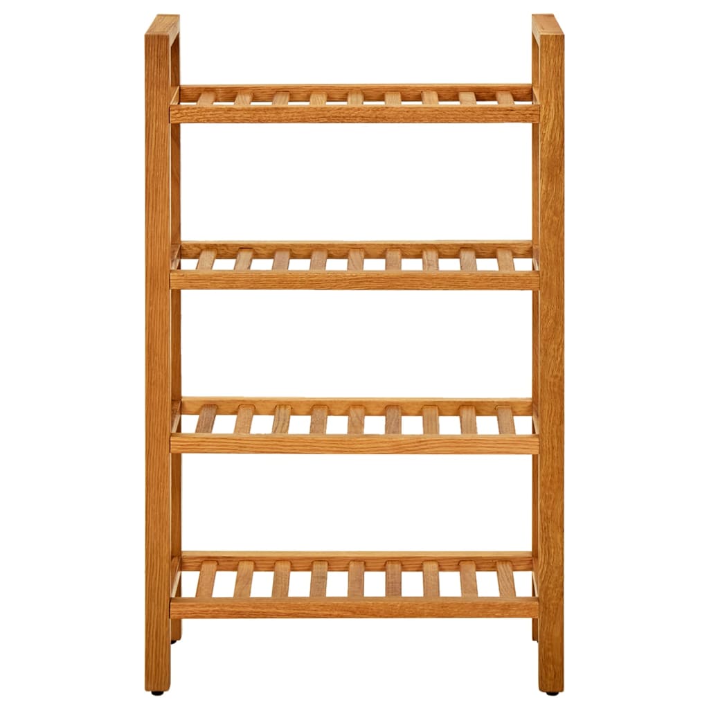 Vidaxl schoenenrek met 4 schappen 50x27x80 cm massief eikenhout