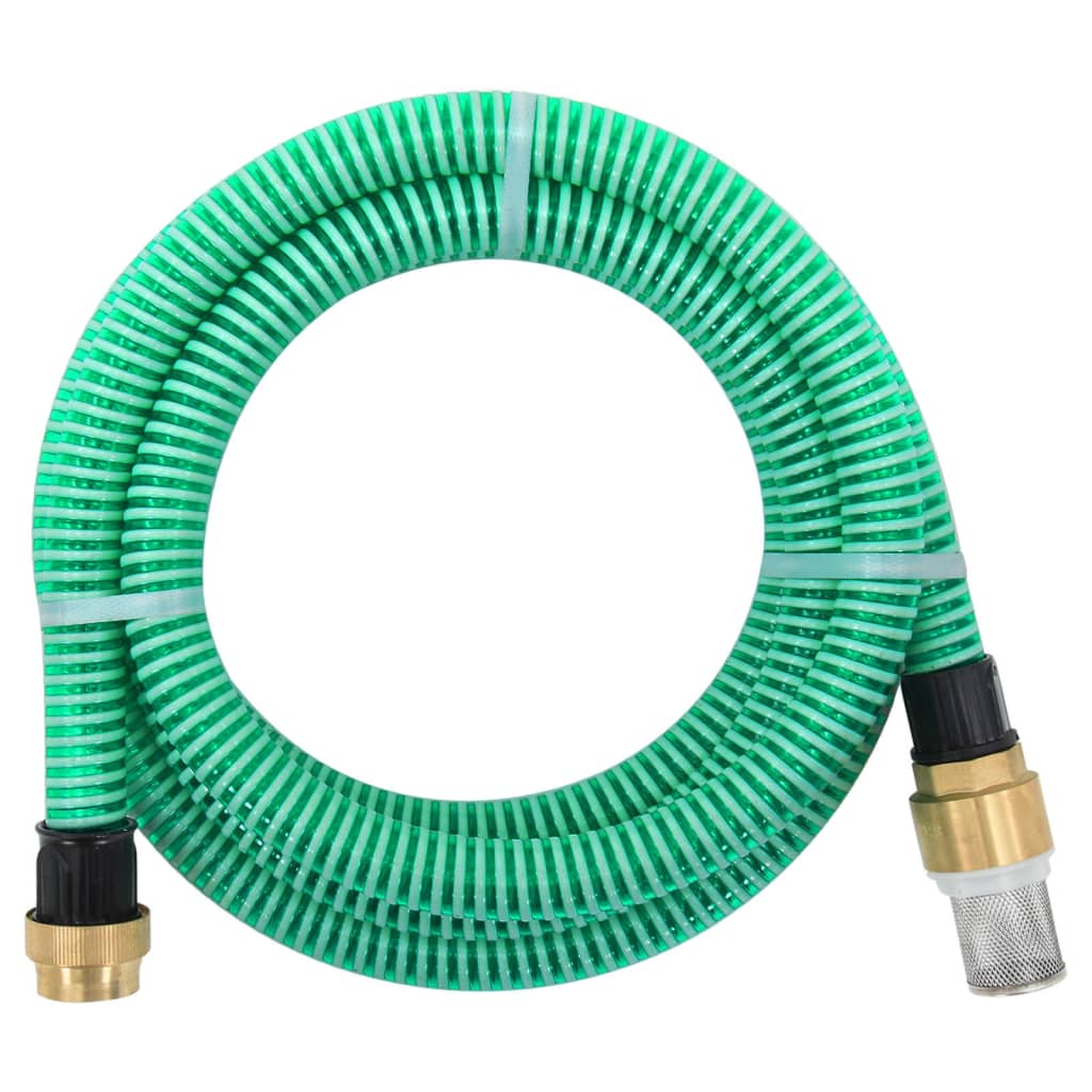 Vidaxl zuigslang met messing koppelingen 1,1'' 3 m pvc groen