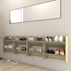 Vidaxl wandschoenenkasten 4 st 60x18x60 cm bewerkt hout sonoma eiken