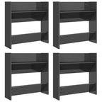 Vidaxl wandschoenenkasten 4 st 60x18x60 cm hout hoogglans grijs
