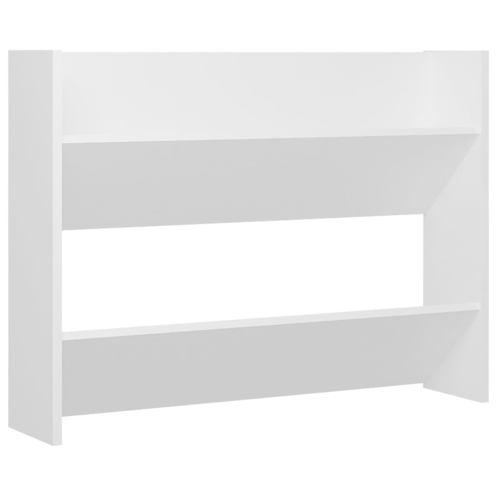 Vidaxl wandschoenenkast 80x18x60 cm bewerkt hout wit