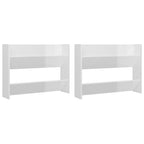 VidaXL Wandschoenenkasten 2 st 80x18x60 cm bewerkt hout hoogglans wit