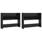 Vidaxl wandschoenenkasten 2 st 80x18x60 cm hout hoogglans zwart