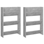 Vidaxl wandschoenenkasten 2 st 60x18x90 cm spaanplaat betongrijs
