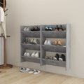 Vidaxl wandschoenenkasten 2 st 60x18x90 cm spaanplaat betongrijs