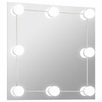 Vidaxl wandspiegel met led-lampen vierkant glas