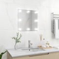 Vidaxl wandspiegel met led-lampen vierkant glas