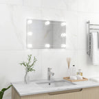 Vidaxl wandspiegel met led-lampen rechthoekig glas