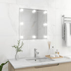 Vidaxl wandspiegel met led-lampen vierkant glas