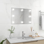 Vidaxl wandspiegel zonder lijst met led-lampen rechthoekig glas
