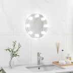 Vidaxl wandspiegel zonder lijst met led-lampen rond glas