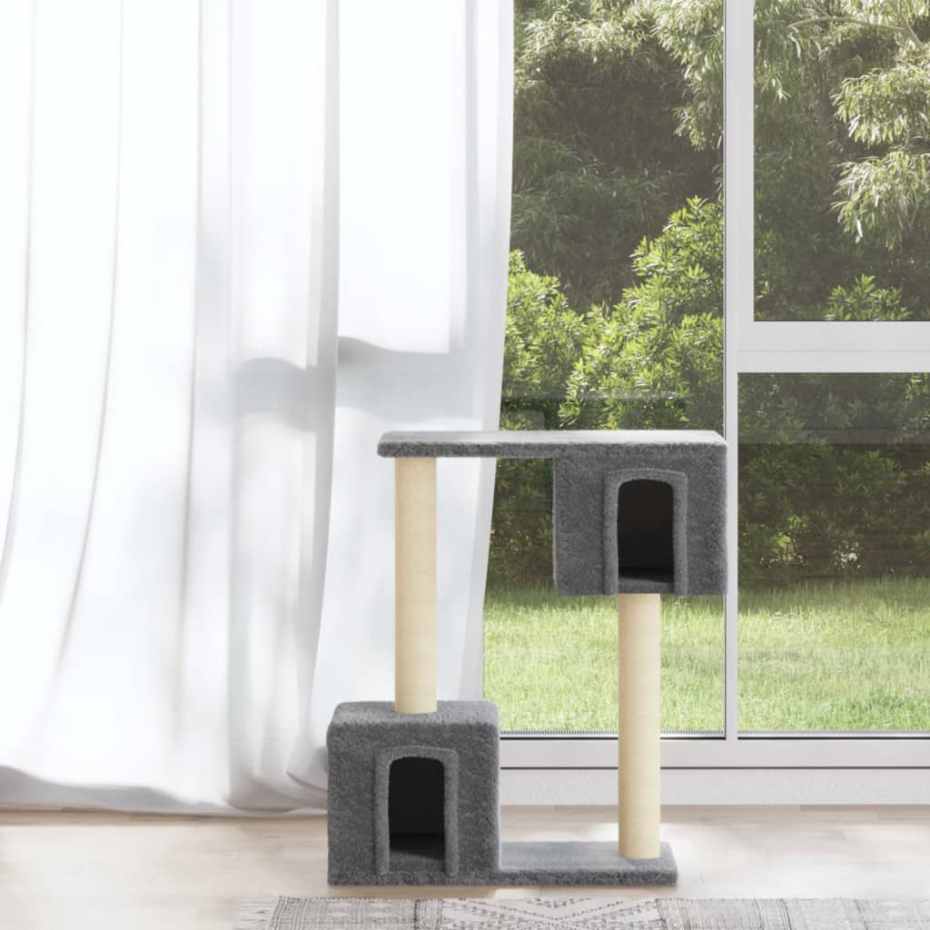 Vidaxl kattenkrabpaal met sisal krabpalen 60 cm lichtgrijs
