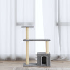 Vidaxl kattenkrabpaal met sisal krabpalen 70 cm lichtgrijs