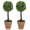 Vidaxl kunstplanten met pot 2 st buxus bolvorming 56 cm groen