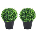 Vidaxl kunstplanten met pot 2 st buxus bolvorming 32 cm groen