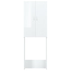 Vidaxl wasmachinekast 64x25,5x190 cm hoogglans wit