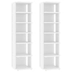 Vidaxl schoenenkasten 2 st 27,5x27x102 cm bewerkt hout wit