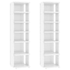 Vidaxl schoenenkasten 2 st 27,5x27x102 cm hoogglans wit