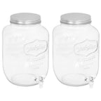 Vidaxl drankdispensers 2 st 8050 ml glas