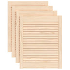 Vidaxl kastdeuren met lamellen 4 st 61,5x49,4 cm massief grenenhout