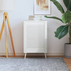 Vidaxl kastdeur met lamellen 69x49,4 cm massief grenenhout wit