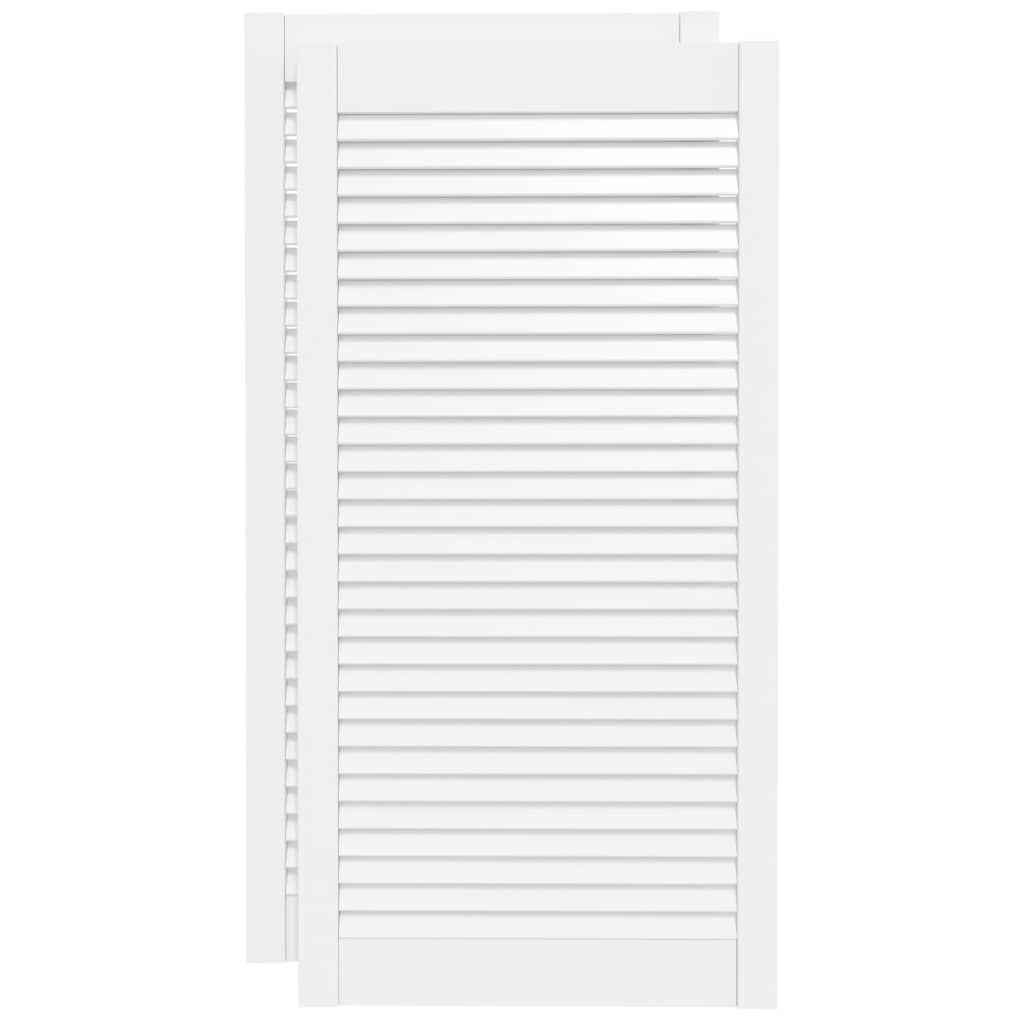 Vidaxl kastdeuren met lamellen 2 st 99,3x49,4 cm grenenhout wit