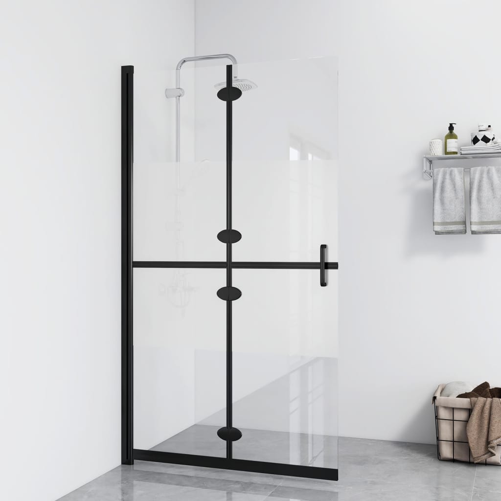 Vidaxl inloopdouchewand inklapbaar 100x190 cm esg-glas halfmat